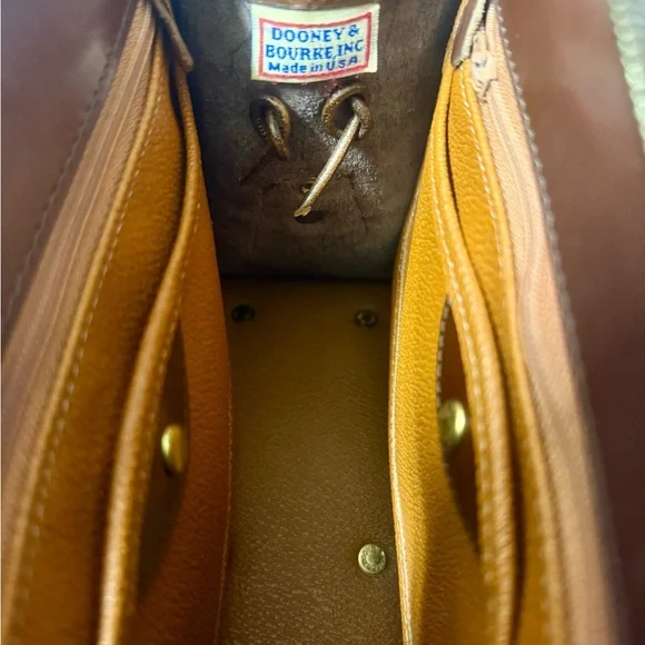 Dooney & Bourke AWL Leather Satchel Vintage Brown Black - Picture 9 of 11